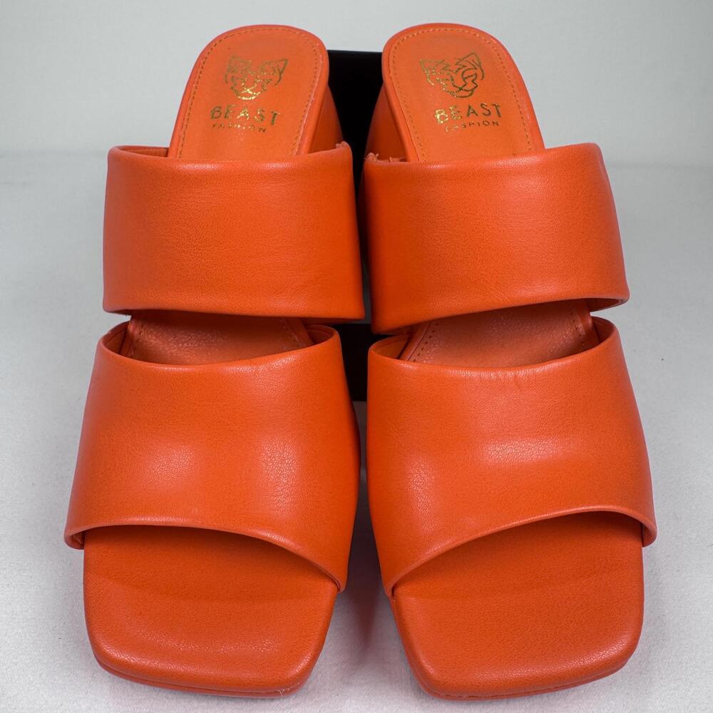 NWT Beast Fashion Orange Lucy Sandal - 6 - Picture 4 of 7